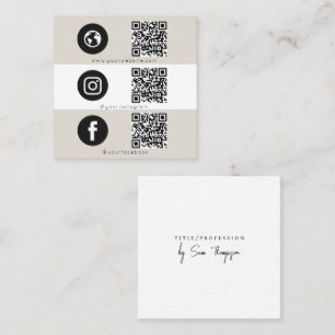 Moderne Dreifach-Symbol- und QR-Code-Social-Media- Quadratische Visitenkarte