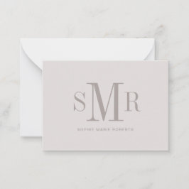 Moderne dreimalige Monogramm-Initialnamen Mitteilungskarte