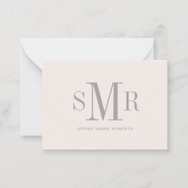 Moderne dreimalige Monogramm-Initialnamen Mitteilungskarte