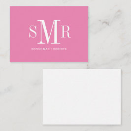 Moderne dreimalige Monogramm-Initialnamen Mitteilungskarte