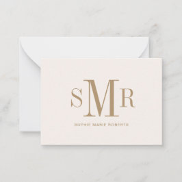 Moderne dreimalige Monogramm-Initialnamen Mitteilungskarte