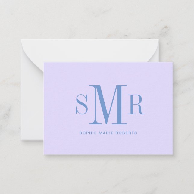Moderne dreimalige Monogramm-Initialnamen Mitteilungskarte (Vorderseite)