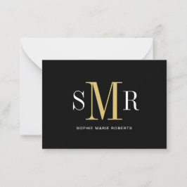 Moderne dreimalige Monogramm-Initialnamen Mitteilungskarte