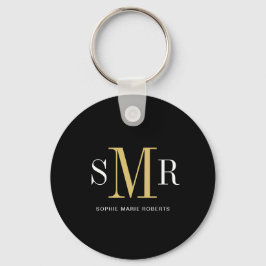 Moderne dreimalige Monogramm-Initialnamen Schlüsselanhänger