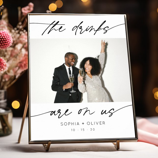 Moderne Drinks sind auf US-Kalligrafie Script-Foto Poster (Von Creator hochgeladen)