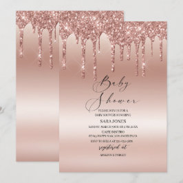 Moderne Driving Rose Gold Baby Dusche Einladung