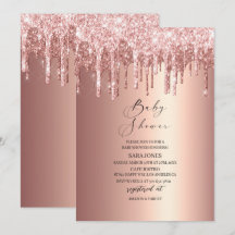 Moderne Driving Rose Gold Baby Dusche