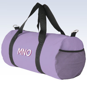 Moderne Drop Shadow Monogram Initials Lilac Duffle Bag