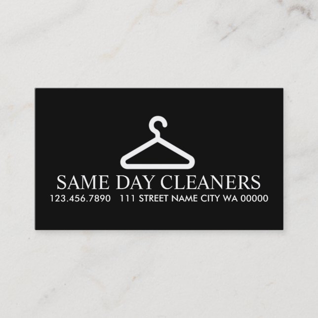 Moderne Dry Cleaners Business Card Visitenkarte (Vorderseite)