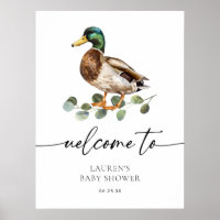 Moderne Duck Babydusche Mallard Herzlich willkomme