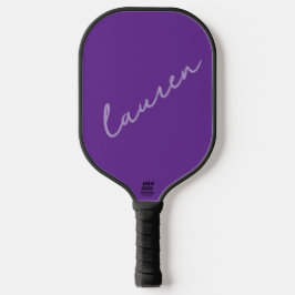 Moderne dunkel violett-pink Schrift Name  Pickleball Schläger