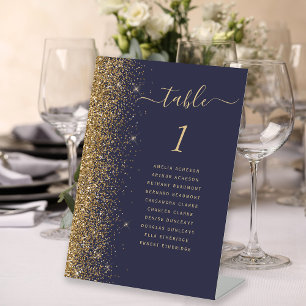Moderne Dunkelblau-Gold-Glitzer-Hochzeitsszene-Tis Sockelschild