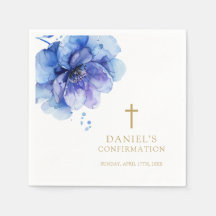 Moderne dunkelblaue Aquarellfarben - Blumenbestäti
