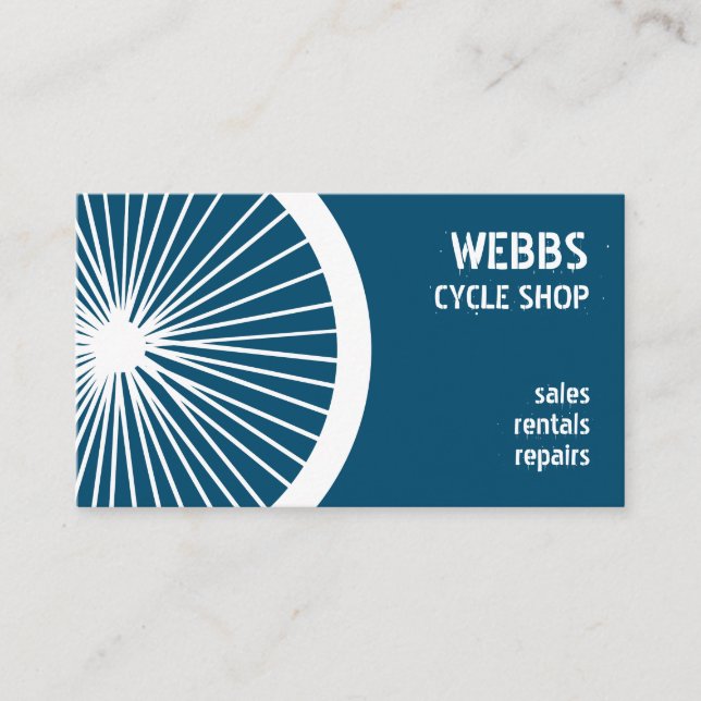 Moderne, dunkelblaue Fahrradfachwerkreparaturen Ve Visitenkarte (Vorderseite)