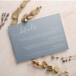 Moderne dunkelblaue Kalligrafie - Hochzeitdetails Begleitkarte