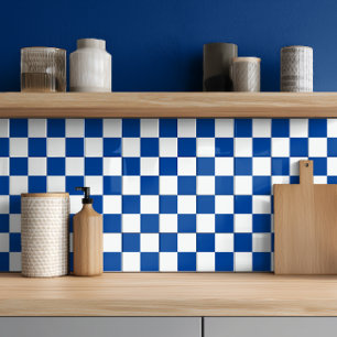 Moderne dunkelblaue, karierte Keramik Fliese