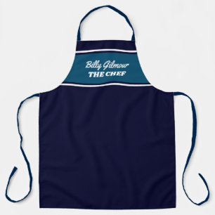 moderne dunkelblaue Schürze mit Koch