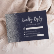 Moderne dunkelblaue silberne Glitterrand-Schrift