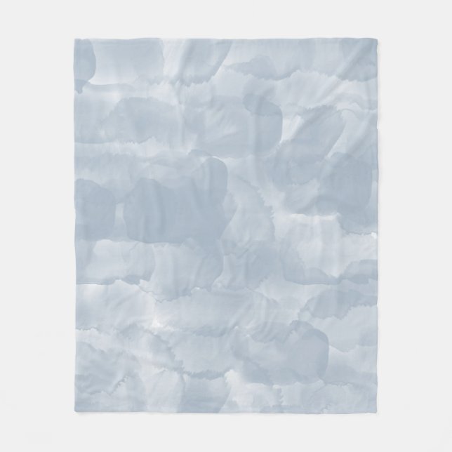 Moderne dunkelblaue Wasserfarben Pinselstriche Fleecedecke (Vorderseite)