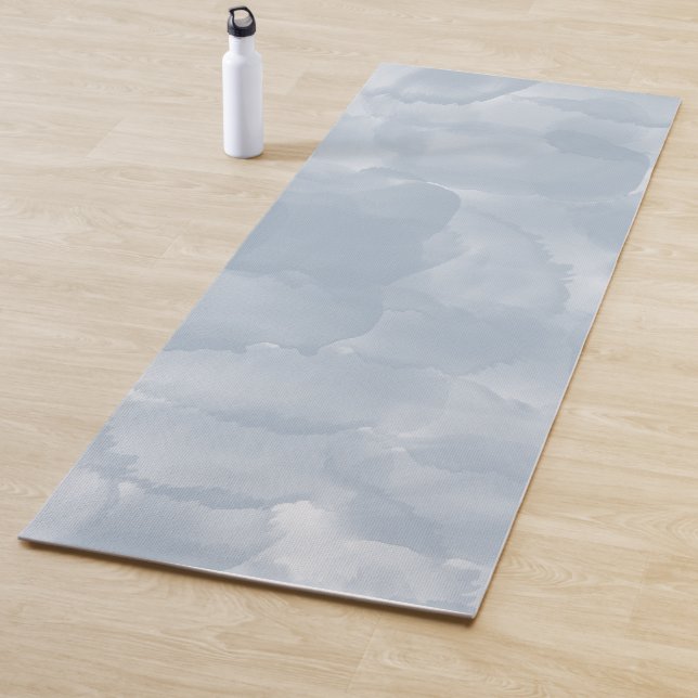 Moderne dunkelblaue Wasserfarben Pinselstriche Yogamatte (Beispiel)