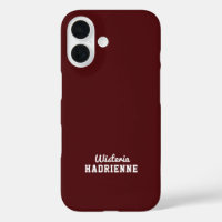 Moderne dunkelburgunderrote Sport-Monogramm-Name