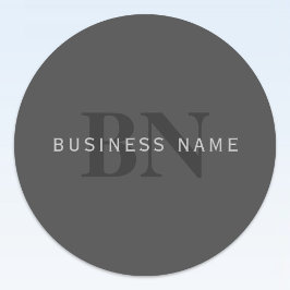 Moderne, dunkelgraue, bearbeitbare Vorlage für Mon Runder Aufkleber