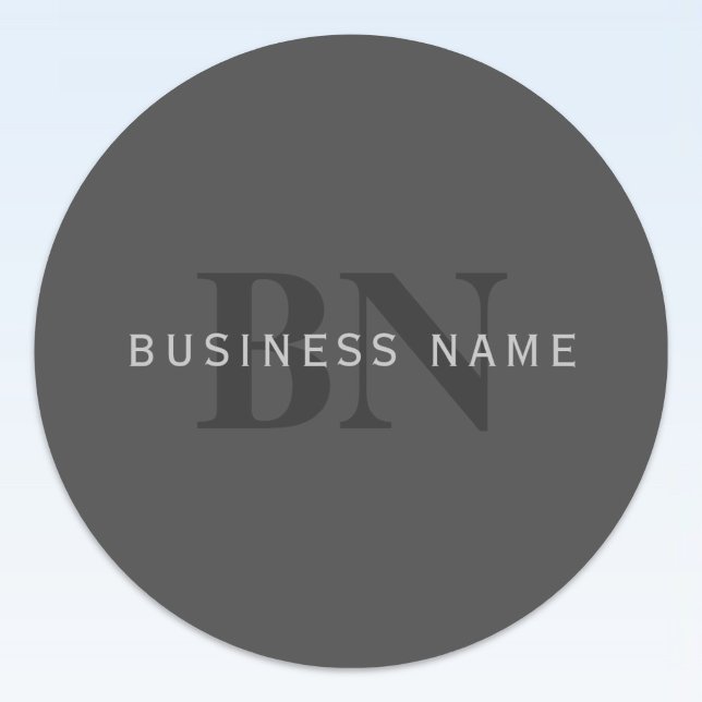 Moderne, dunkelgraue, bearbeitbare Vorlage für Mon Runder Aufkleber (Von Creator hochgeladen)
