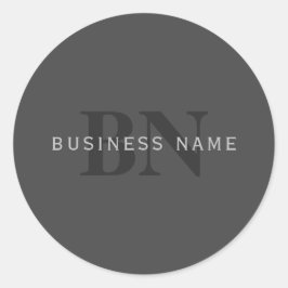 Moderne, dunkelgraue, bearbeitbare Vorlage für Mon Runder Aufkleber