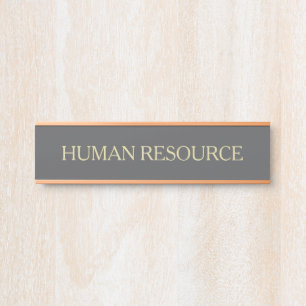Moderne dunkelgraue Faux-Gold-Büroabteilung Türschild