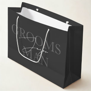 Moderne dunkelgraue Geschenktasche für den Antrag  Große Geschenktüte