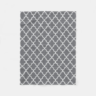 Moderne dunkelgraue und weiße marokkanische Quatre Fleecedecke