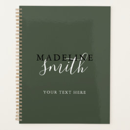 Moderne dunkelgrüne Typografie-Schrift Planer