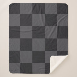 Moderne dunkelkroatische Schwarz-Grau-Schachbrette Sherpadecke