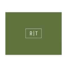 Moderne dunkelolivgrüne Monogramm