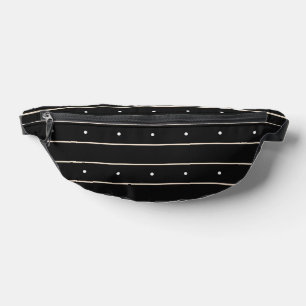 Moderne dunkle gotische Pinstripe-Linien und Punkt Bauchtasche