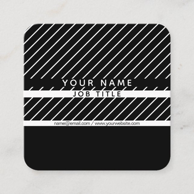 Moderne dünne Streifen minimalistisch Quadratische Visitenkarte (Vorderseite)