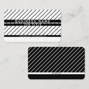 Moderne dünne Streifen minimalistisch weiß & schwa Visitenkarte