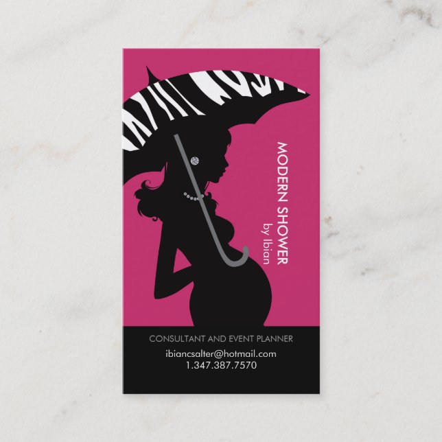 Moderne Dusche in der rosa Visitenkarte (Vorderseite)