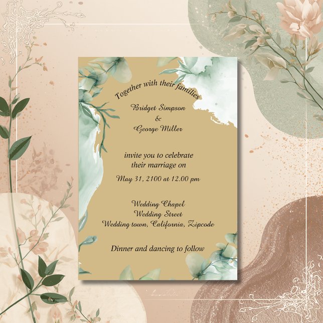 Moderne dusky beige periwinkle Wedding Einladung (Von Creator hochgeladen)