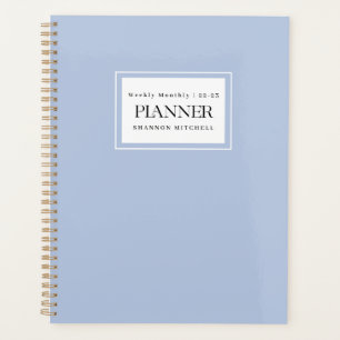 Moderne Dusty Blue 2022 2023 Planificateur mensuel