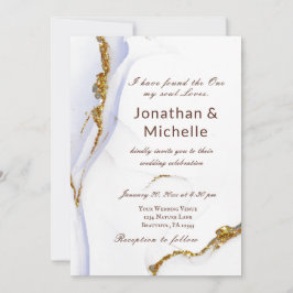 Moderne Dusty Blue Gold Abstrakte Christliche Hoch Einladung