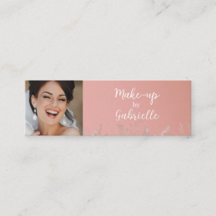 Moderne Dusty Rose Botanische Foto-Script-QR-Code  Telefonnummerkarte