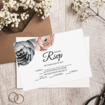Moderne Dusty Rose Designer RSVP Card