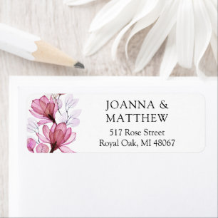 Moderne Dusty Rose Floral Wedding Rücksendeadresse