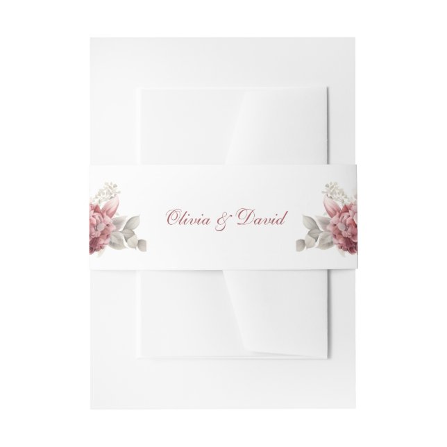 Moderne Dusty Rose Hydrangea Wedding Einladungsbanderole (Vorderseite Beispiel)