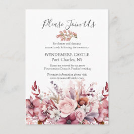 Moderne Dusty Rose Pink Wedding Begleitkarte
