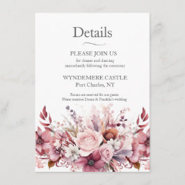 Moderne Dusty Rose Pink Wedding Begleitkarte