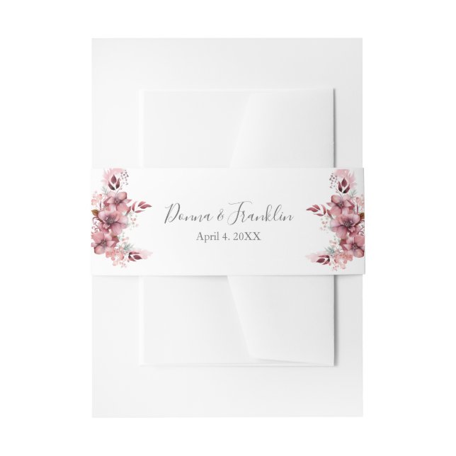 Moderne Dusty Rose Pink Wedding Einladungsbanderole (Vorderseite Beispiel)