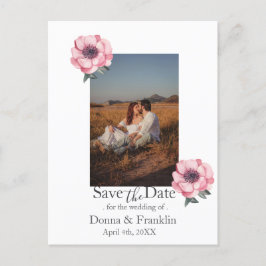 Moderne Dusty Rose Rosa Save the Date Foto Postkarte