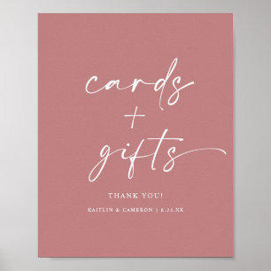Moderne Dusty Rose Wedding Cards & Gifts Zeichen Poster
